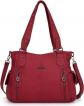 Sac � Main Femme Tendance Sacoche Bandouli�re Grand Cuir Port� �paule Rouge