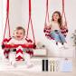 Balan�oire Bebe Siege d�s 6 Mois � 6 Ans Rouge Nylon Maille