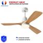 Ventilateur De Plafond 52 Pouces Pales Bois Lumi�re 3 Couleurs Dimmable