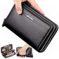 Portefeuille Long en Cuir pour Homme Grand Sac � Main d'Affaires Noir