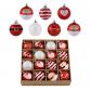 Boule de Noel pour Decoration Noel 16pcs 6cm de Noel Rouge et Blanche Plastique