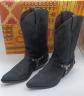 Bottes Santiags Sancho Boots Norton 5722 Cuir Noir Harnais Biker Taille 40