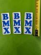 Lot de 3 autocollants v�lo BMX bleu sur fond blanc Vintage