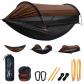 Hamac de Camping avec Moustiquaire et Pare Soleil 290 x 140 cm Hamacs Marron