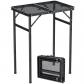 Table de Barbecue Pliante 60x40x27 en Aluminium Noir Moderne