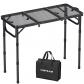 Table de Camping Pliante 3 Hauteur R�glable Grille 87 x 40 cm Noir Aluminium