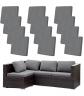 Housses de Coussin de Canap� d'Ext�rieur Extensibles Lot de 12 Gris Polyester