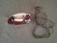 Fer � repasser vintage Philips F257   Poign�e bak�lite bordeaux, m�tal chrom�