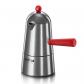 Pop Carmencita Cafeti�re en Aluminium Manche Rouge 3 Tasses Argent�
