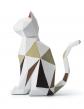 Chat Figurine Statue Moderne Sculpture D�cor Animal Cadeau 18 cm Objets Blanc