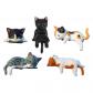 Mini Ornements de Chat Adorable D�coration Tableau de Bord Voiture 6 Pi�ces