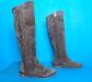 CATWALK Suede Leather Fringe Riding Boots Light Brown EU 37