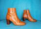 SEZANE L�a Light Brown Leather Ankle Boots Shoes T 40 FR