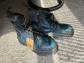 Dr. Martens bottes femme combat cuir bleu EU 40 lacets zip lat�ral bout rond