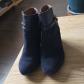 Monoprix bottines femme daim bleu marine 41 talon bloc moyen zip boucle