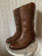 Vintage Brown Leather Cowboy Boots Western Embroidered Santiags EU 39
