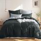 Parure de Lit 200 x 200 cm en Coton Gris Ensemble de Literie 200x200 cm 3 Uni