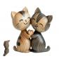 Sculpture en Bois d'Un Couple de Chats D�coration de Bureau en 2D Plate Carton