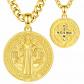 Dor� M�daille Saint Benoit Argent 925 pour Homme Femme Collier ST 34,8 mm Uni