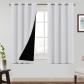 100% Rideau Occultant 2 Panneaux Thermique Blanc Polyester Uni Classique