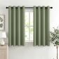 Rideau Occultant Vert Sauge Lot de 2 � Oeillets Thermique 140 x 160 cm Polyester
