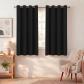 Rideau Occultant Thermique 2 Panneaux Courts Isolant 117 x 137 cm Noir Polyester