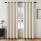 Beige Rideau Occultant Thermique Anti Chaleur 140x245 Lot de 2 Fenetre Polyester