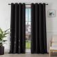 Noir 2xL140xH260 Rideau Occultant 2 Pi�ces Thermique Isolant Anti Polyester Uni