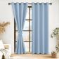 Rideaux Occultants avec Embrasses Rideau Thermique Bleu Clair Lot de 2 Polyester