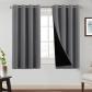 120x150 cm Gris 2 Pi�ces Rideau Thermique Occultant avec Voilage Rideau Uni