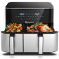 Air Fryer 2 Compartiments 2600W XXL Airfryer avec Dual Zones 10 in 1 Argent�