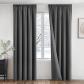 Rideau Occultant Thermique Isolants Anti Froid et Chaleur Galon Gris Polyester