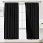Rideau Opaque �pais 100% Noir Pliss� 140x240 cm Thermique et Anti UV Polyester