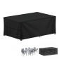 Housse Table de Jardin 220x90x80 cm B�che Salon de Jardin Rectangulaire Noir