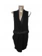 Luxuri�se Drapierte Schwarze Robe aus Viscose von SANDRO Gr��e 3 (L)   Wie Neu