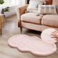 Tapis Chambre Rose 60x120 cm Fausse Fourrure Lavable Descente de Lit Tapis Uni