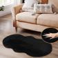 Tapis Chambre Noir Moelleux Fausse Fourrure 60x120 cm Doux Duveteux Uni Art D�co