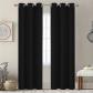 Blackout Rideaux pour Chambre � Coucher 214 cm 2 Panneaux �  illets Noir Uni