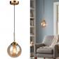 Ambre Lot de 1 Suspension Dor�e avec Globe en Verre de 15 cm R�tro Chambre