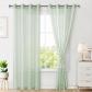 Rideaux en Voile Transparent �  illets pour Salon et Chambre Lot de 2 Vert Sauge