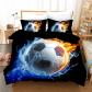200x200 cm d Set de Linge de Lit Football Motif Imprimer Housse Microfibre