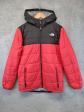 The North Face Reversible Perrito Hooded Jacket Red Black Grey Fleece Puffer