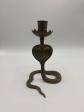 Bougeoir vintage cobra en laiton d�coration insolite style ethnique #N89