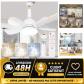 Ventilateur de plafond avec lumi�re LED E27 et t�l�commande 18 pouces 3 vitesses
