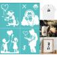 Banksy Lot de 2 Pochoirs pour S�rigraphie Autocollants R�utilisables Plastique