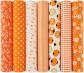 Tissus Lot de 7 en Coton 50 x 50 cm Orange Boulons de 13 m G�om�trique Textiles